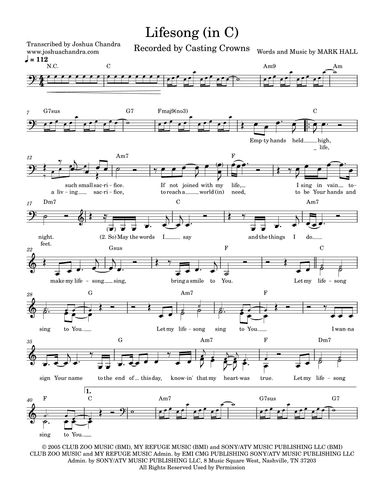 Lifesong (arr. Joshua Chandra)