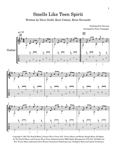 Smells Like Teen Spirit (arr. Nate Campagne)