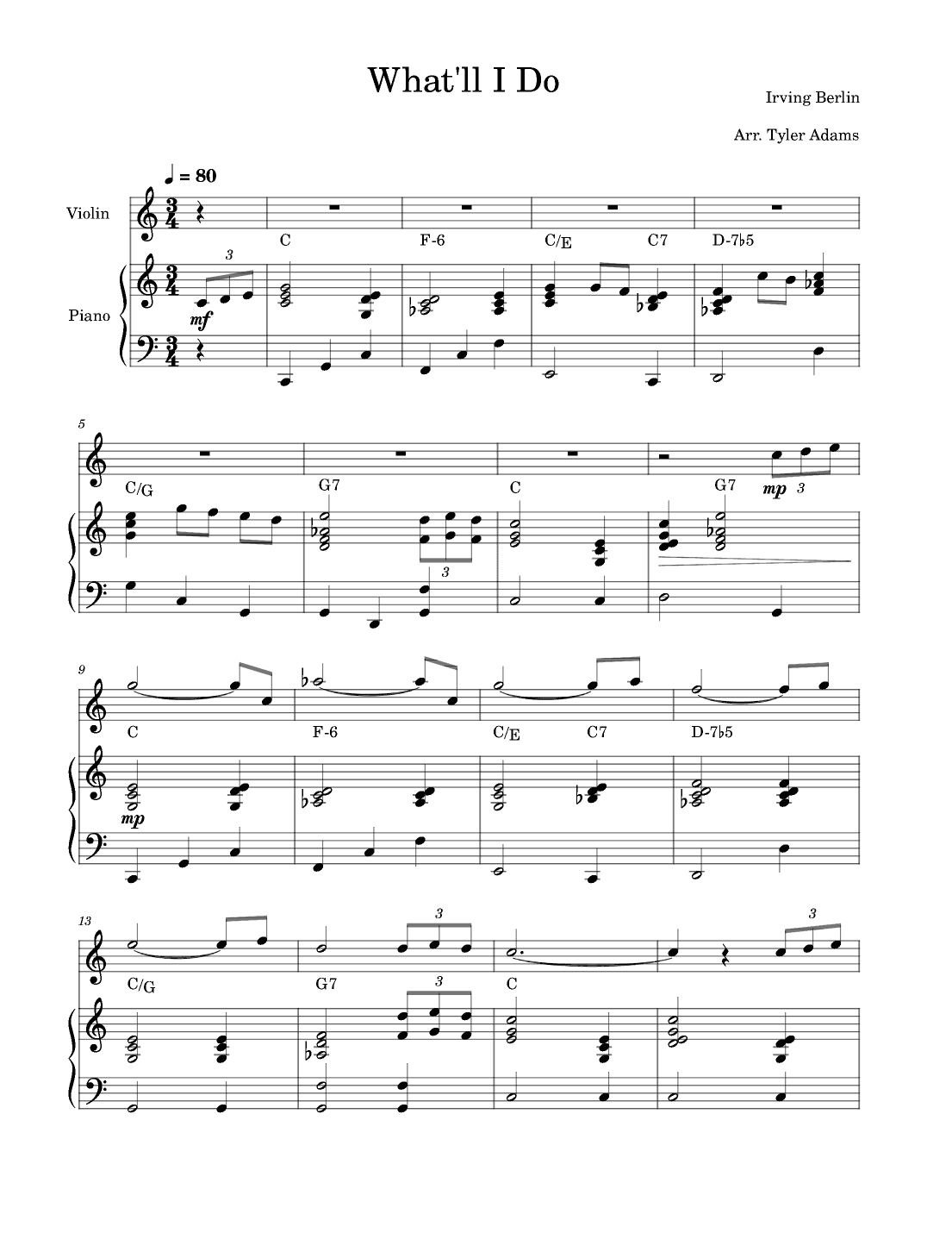 What'll I Do (Violin Solo and Piano) (arr. Tyler Adams)