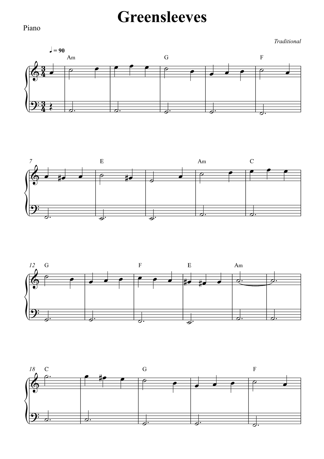 Greensleeves (arr. Wesley S. SIlva)