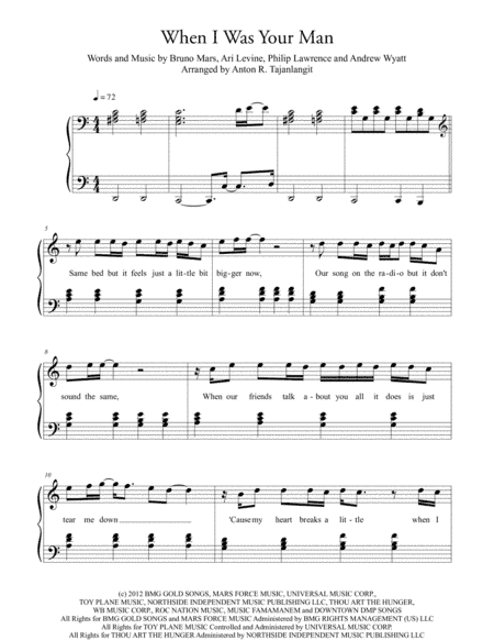When I Was Your Man (arr. Anton R. Tajanlangit)