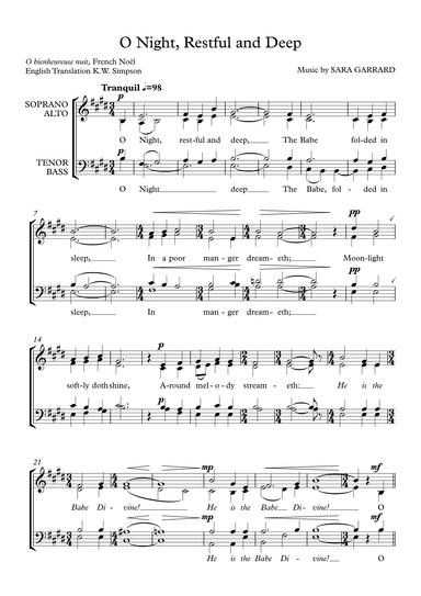 O Night, Restful and Deep