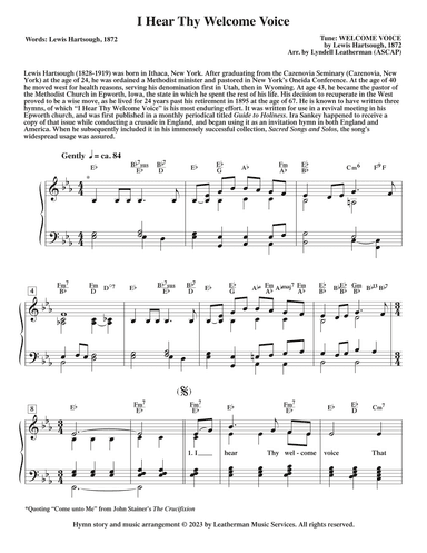 I Hear Thy Welcome Voice (arr. Lyndell Leatherman)