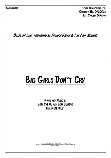Big Girls Don't Cry (arr. Mike West)