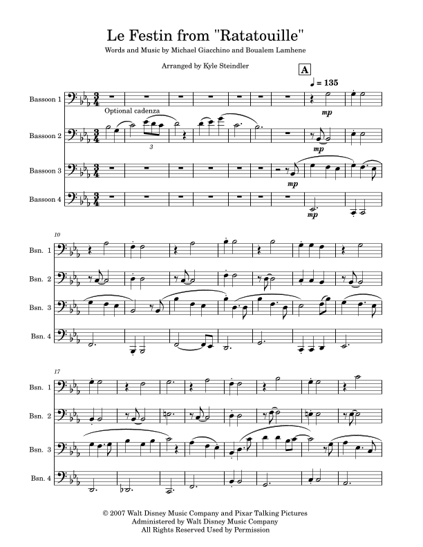 Le Festin (arr. Kyle Steindler)