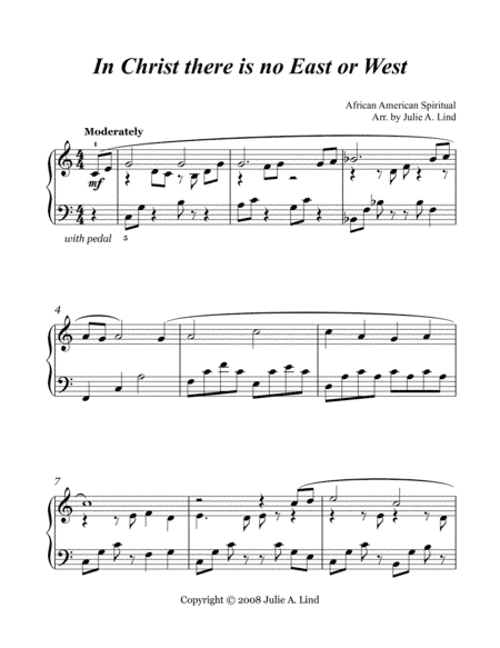In Christ there is no East or West (arr. Julie A. Lind)