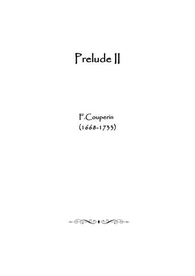 Prelude II by F. Couperin (arr. Museos)