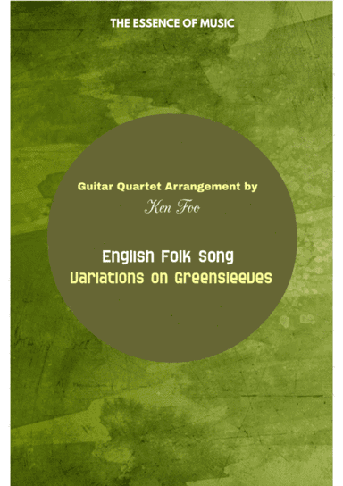Variations on Greensleeves  - Score Only (arr. Ken Foo)