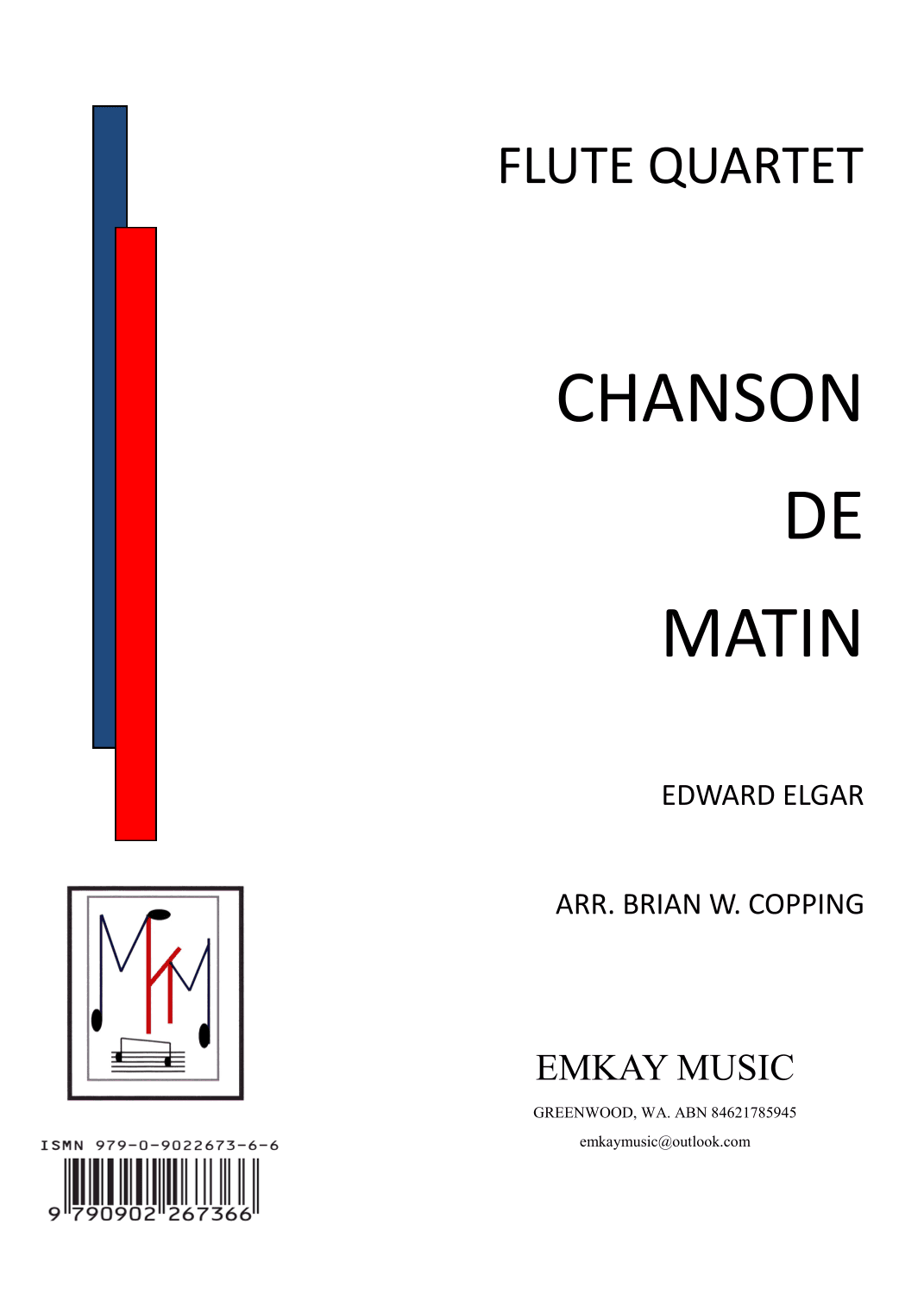 CHANSON DE MATIN – FLUTE QUARTET (arr. BRIAN W. COPPING)