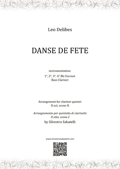 Coppelia - Danse de fete (arr. Silvestro Sabatelli)