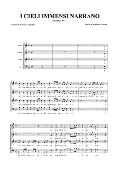 Psalm 18 (19) - I CIELI IMMENSI NARRANO - For Choir SATB and Organ (arr. Renato Tagliabue)