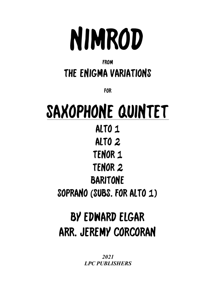 Nimrod from the Enigma Variations for Saxophone Quintet (arr. Jeremy Corcoran)