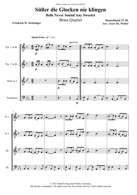 Bells Never Sound Any Sweeter (arr. Gert Th. Walter)