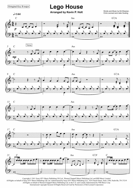 Lego House (arr. Kevin P. Holt)