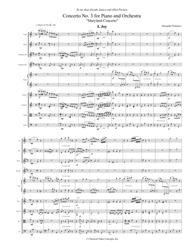 Concerto No. 3 "Maryland Concerto" (First Edition) - Orchestra Score