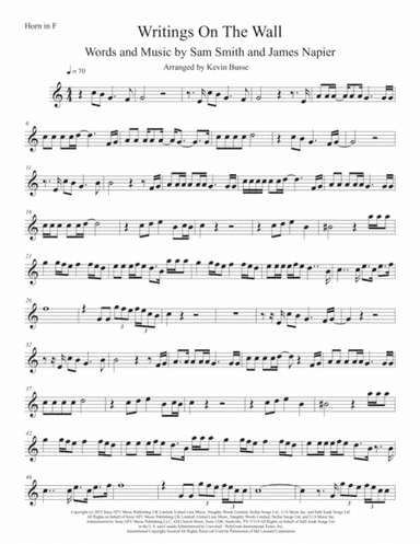Writing's On The Wall from the film SPECTRE (arr. Kevin Busse)