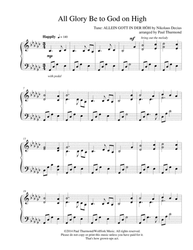 All Glory Be to God on High (arr. Paul Thurmond)