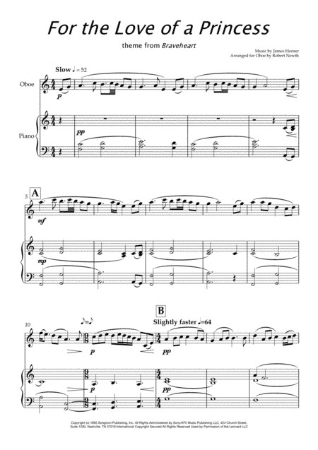 For The Love Of A Princess (arr. Robert Newth)