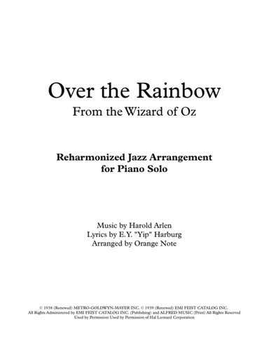 Over The Rainbow (from The Wizard Of Oz) (arr. Orange Note)
