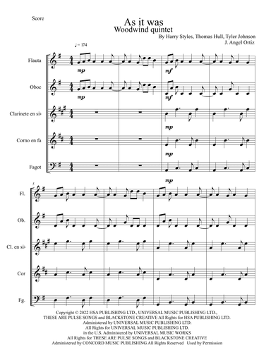 As It Was (arr. José angel Ortiz ramirez)
