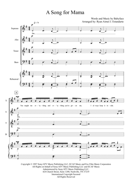 A Song For Mama (arr. Ryan Aimel J. Estandarte)