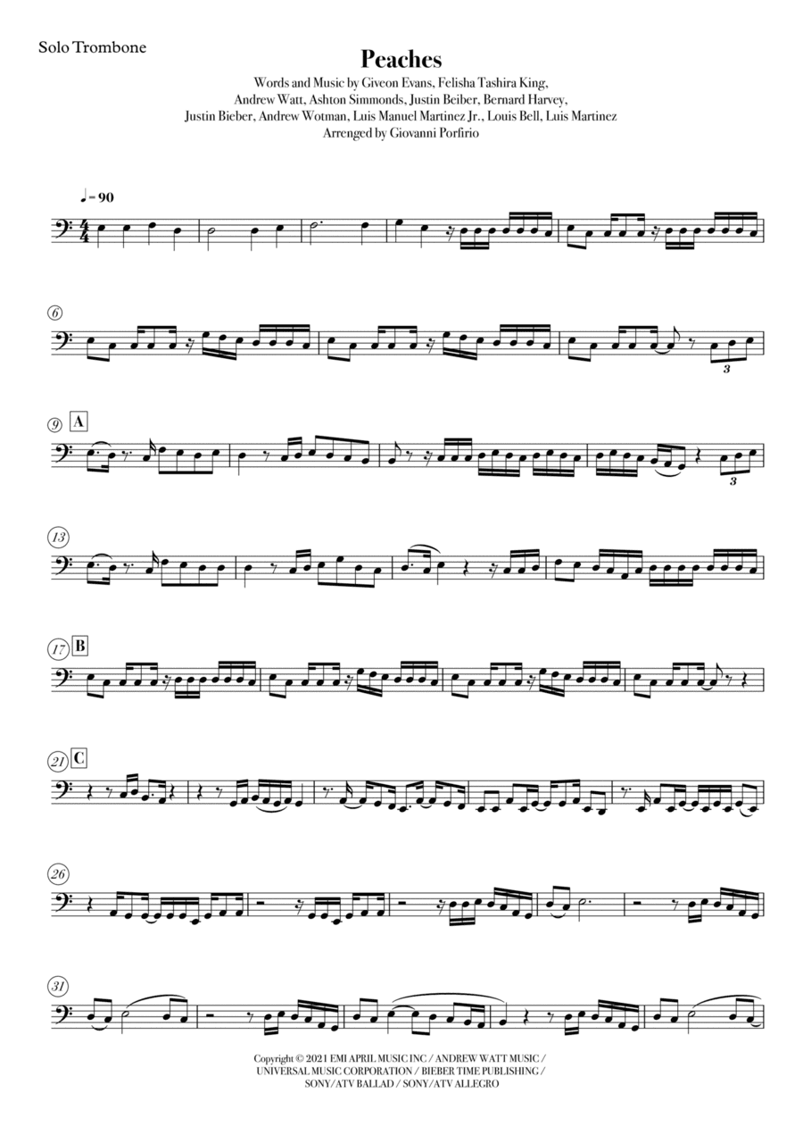 Peaches (arr. Giovanni Porfirio)