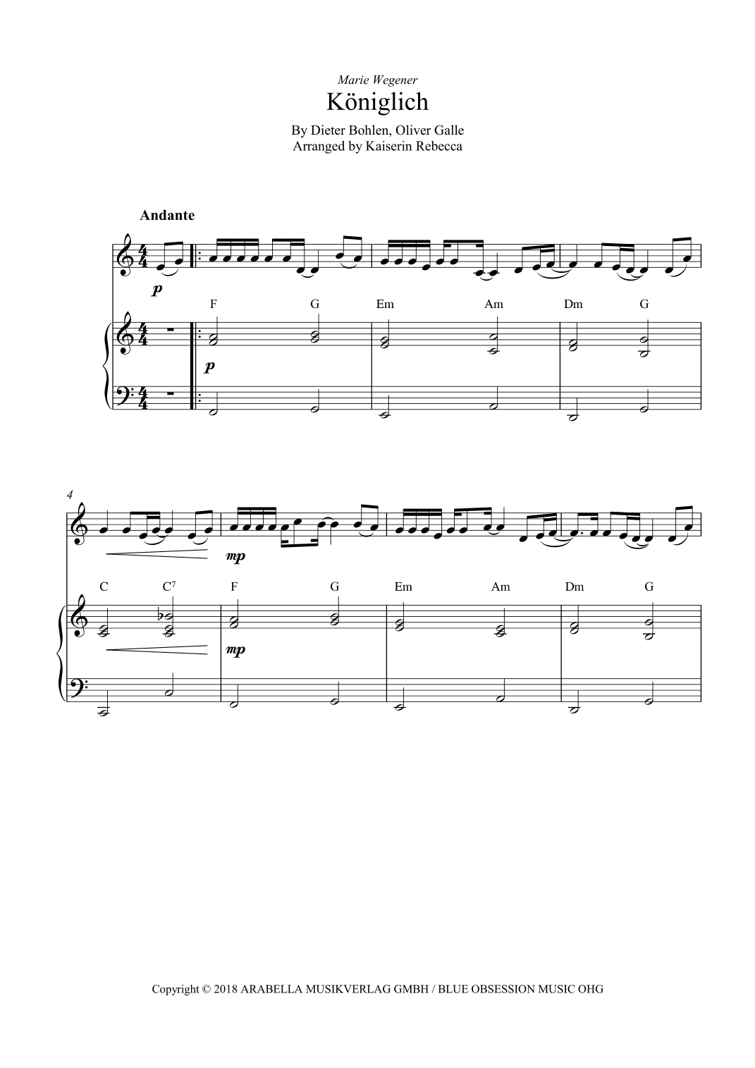 Koeniglich (arr. Kaiserin Rebecca)