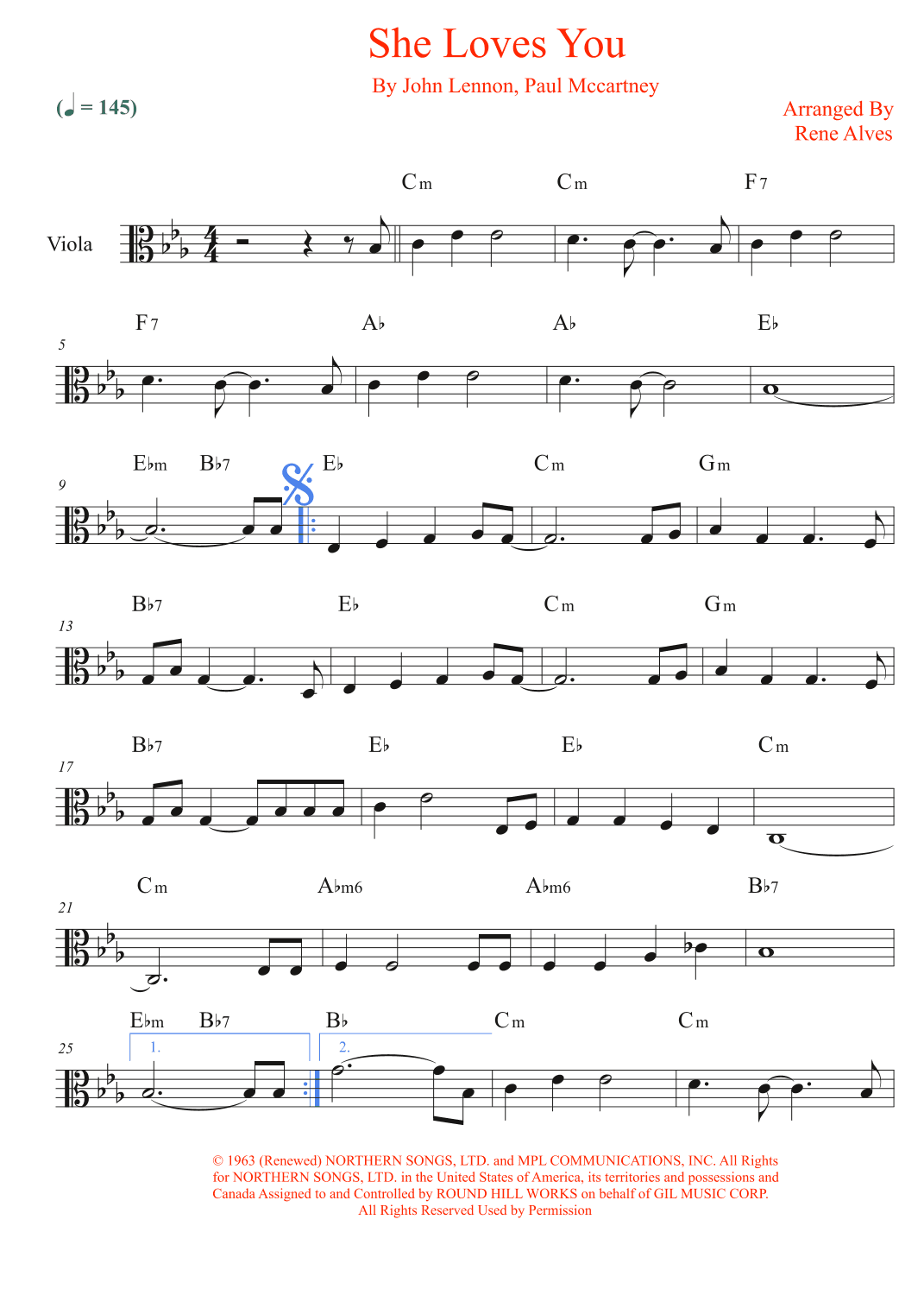 She Loves You (arr. Rene Alves)