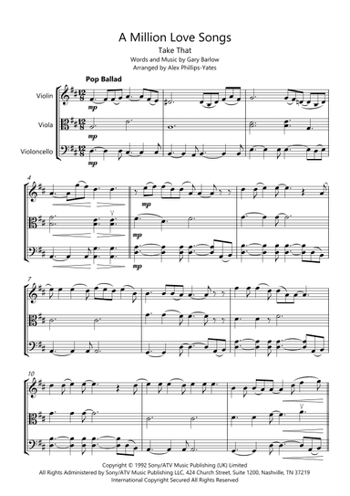 A Million Love Songs (arr. Alex Phillips-Yates)