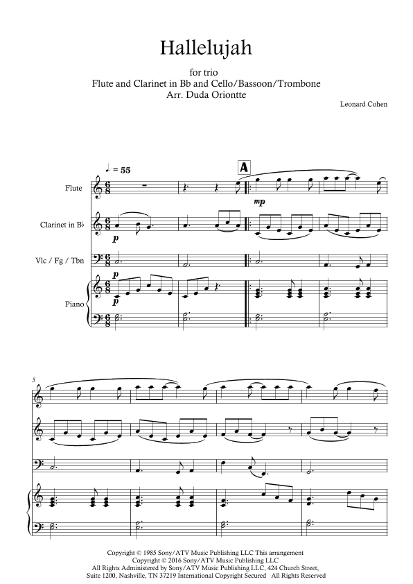 Hallelujah (arr. Duda Oriontte)