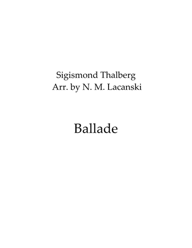 Ballade (arr. Nick Lacanski)