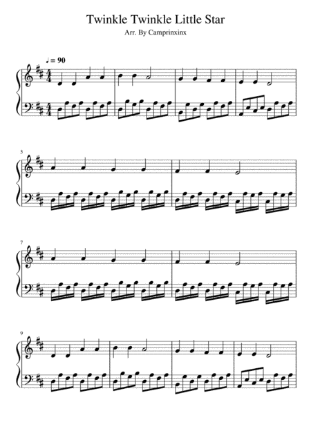 Twinkle Twinkle Little Star New Arrangement (arr. camprinxinx)