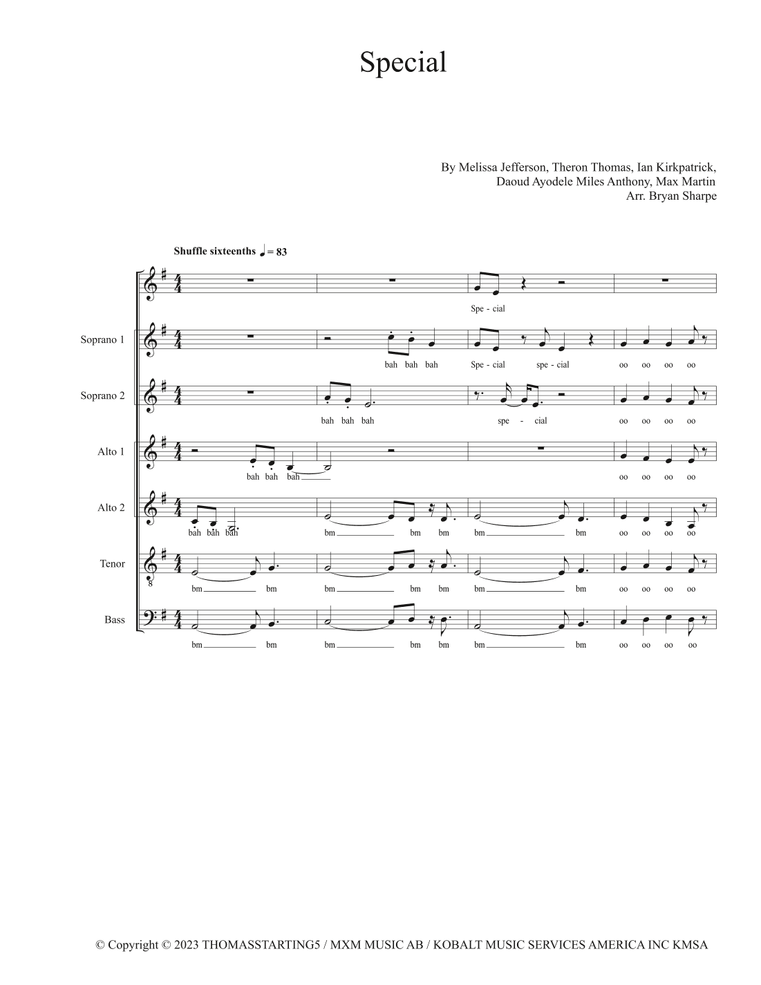 Special (arr. Bryan Sharpe)