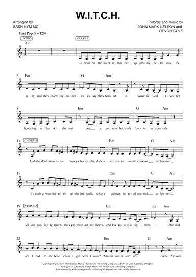 W.i.t.c.h. (arr. Sash Kym Mc)
