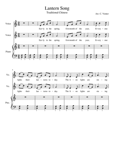 Lantern Song (arr. Caroline Venter)