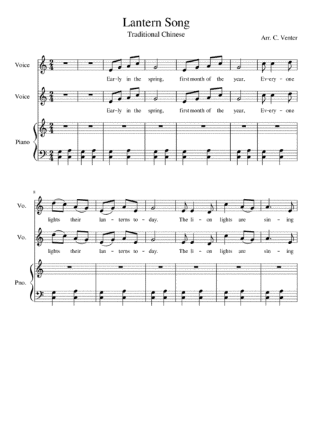 Lantern Song (arr. Caroline Venter)