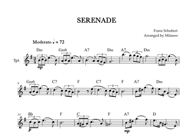 Serenade | Schubert | Trumpet in Bb | Chords (arr. Milanov)