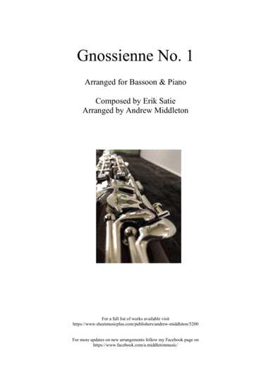 Gnossienne No. 1 arranged for Bassoon and Piano (arr. Andrew Middleton)