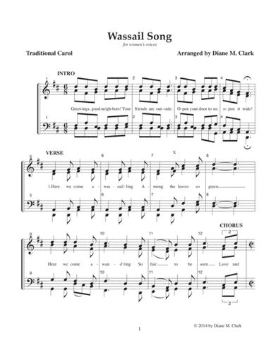 Wassail Song (SSAA) (CHORAL PRICING) (arr. Diane M. Clark)