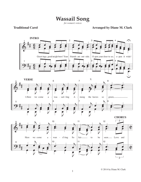 Wassail Song (SSAA) (CHORAL PRICING) (arr. Diane M. Clark)