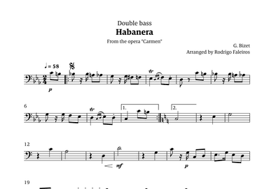 Habanera (for solo double bass) (arr. Rodrigo Faleiros)