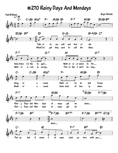 Rainy Days And Mondays (arr. John Fries)