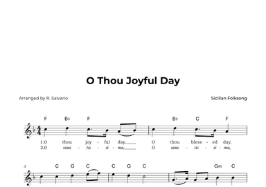 O Thou Joyful Day (Key of F Major) (arr. R. Salvario)