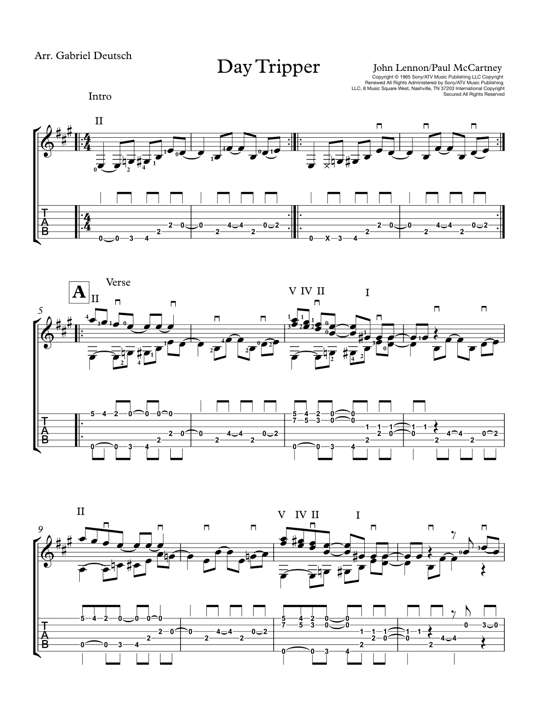 Day Tripper (arr. Gabriel Deutsch)