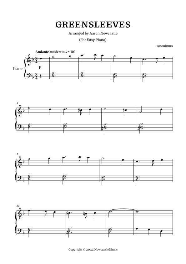 Greensleeves (arr. Aaron Newcastle)