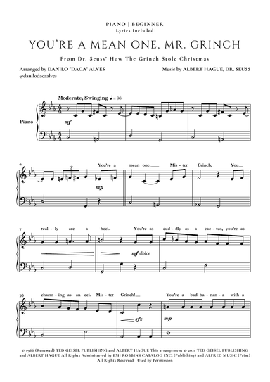 You're A Mean One, Mr. Grinch (arr. Danilo "Daca" Alves)