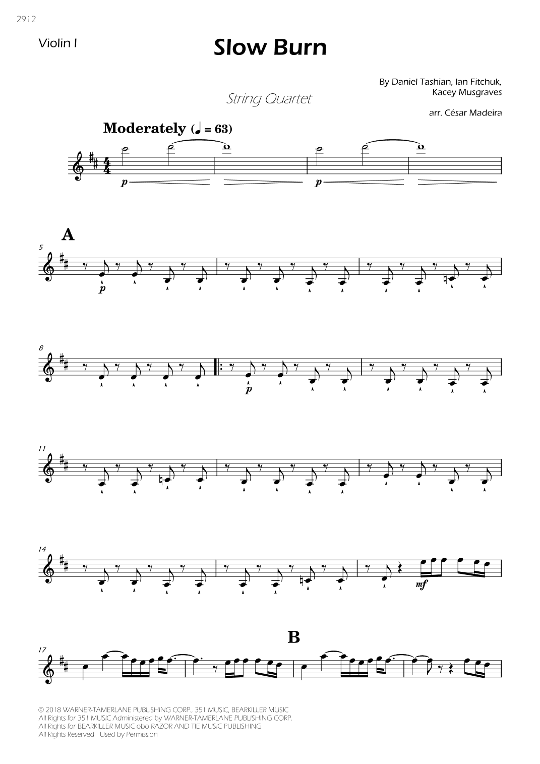 Slow Burn (arr. César Madeira)