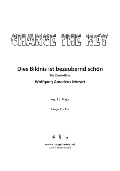 Dies Bildnis ist bezaubernd schon - Eb Major (arr. Change the Key)