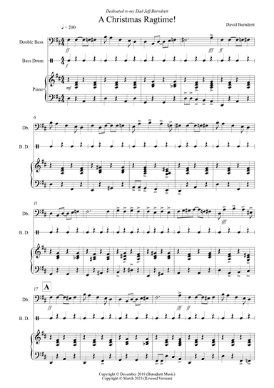 A Christmas Ragtime for Double Bass and Piano