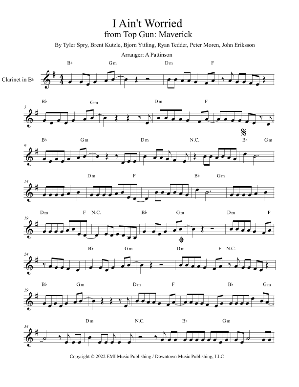 I Ain't Worried (arr. Andrew Pattinson)